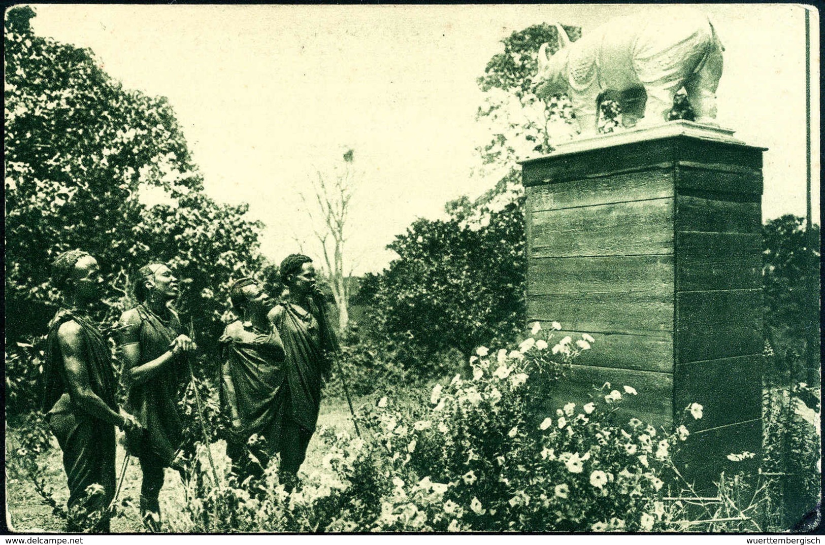 Beleg (1910), "Aruscha, Vor Der Nashorn-Apotheke", Seltene Foto-AK. - Altri & Non Classificati