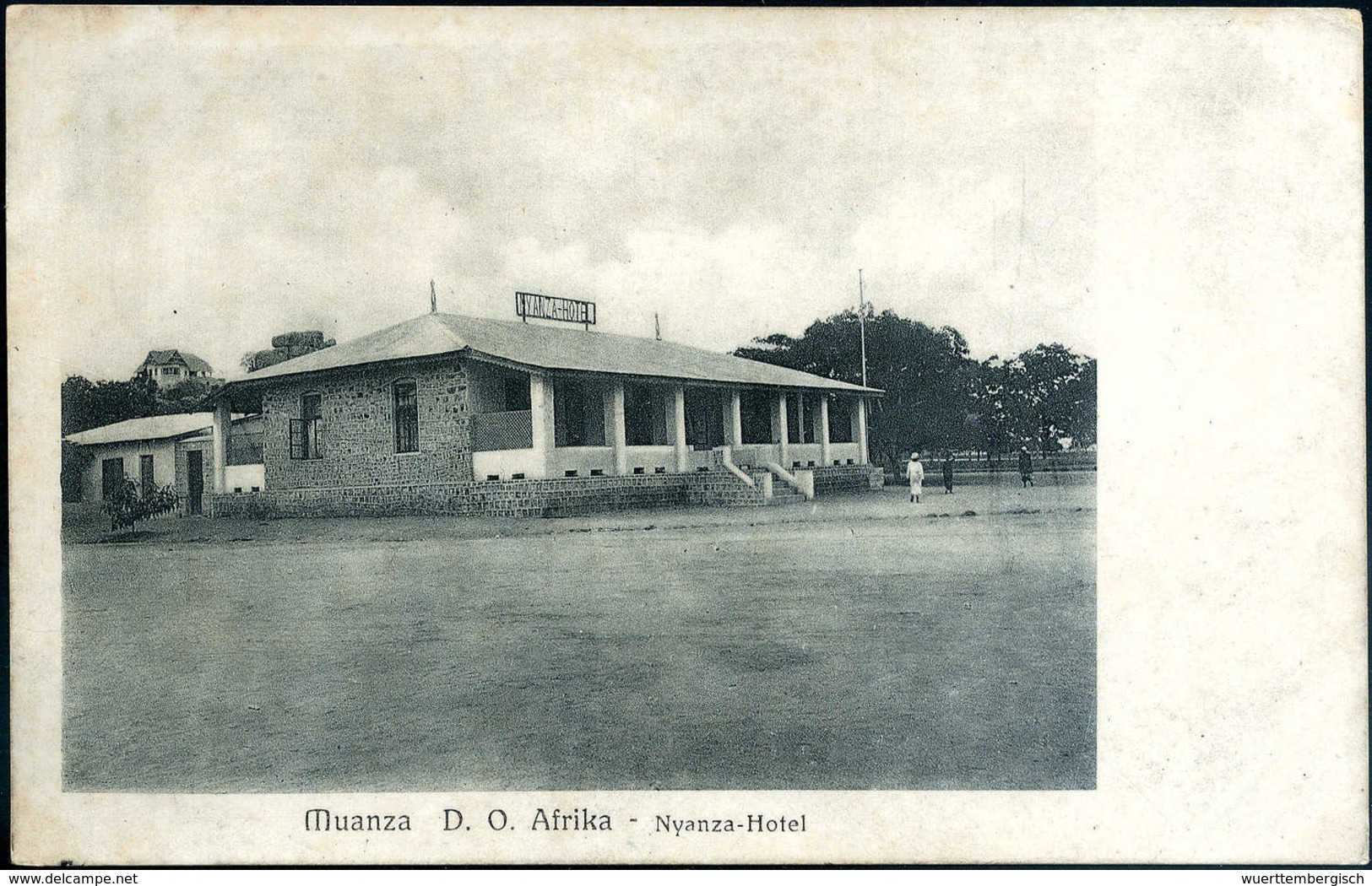 Beleg (1910), "Nyanza-Hotel, Muanza", Seltene Foto-AK (min. Unfrisch). - Altri & Non Classificati