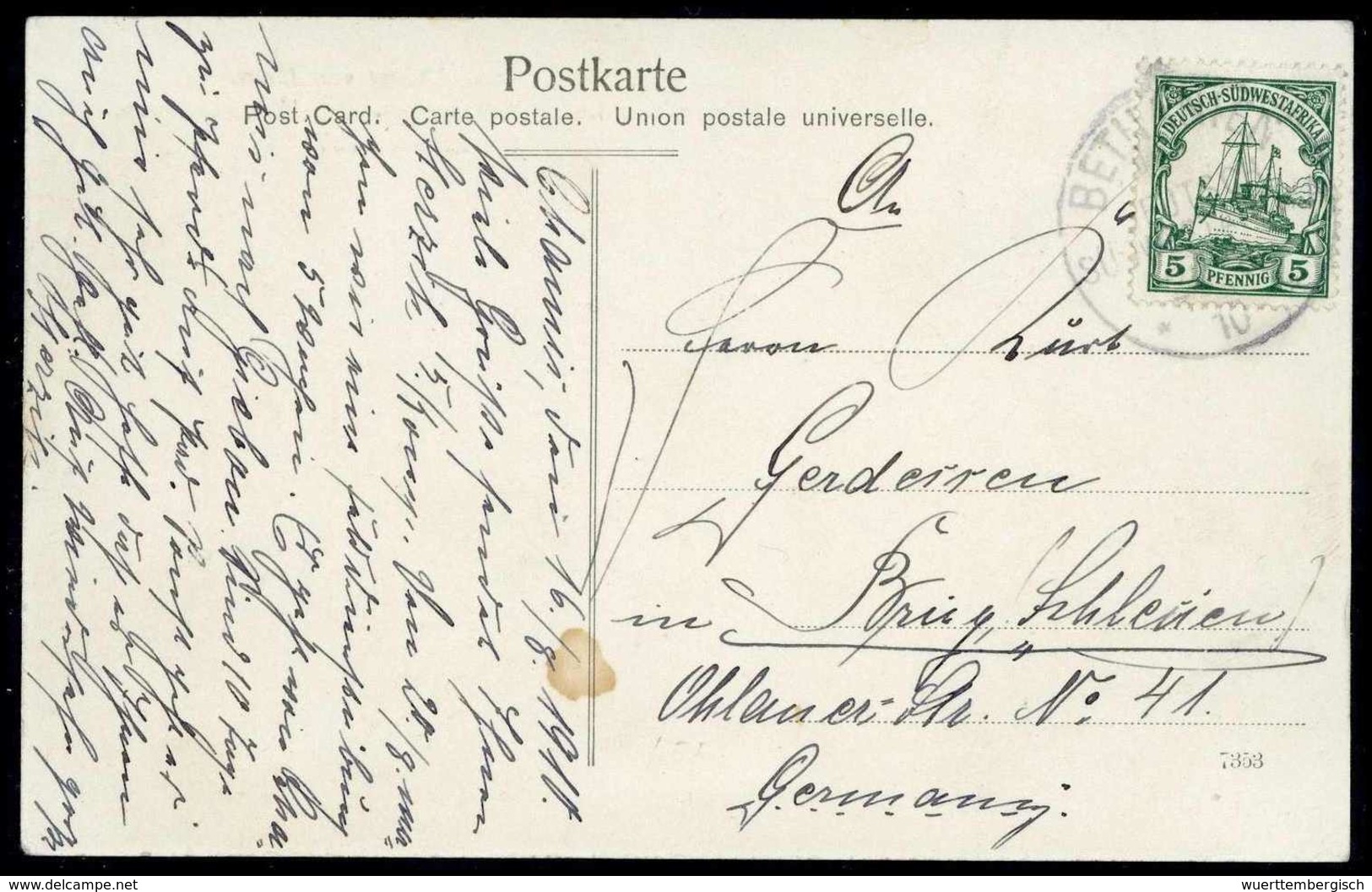 Beleg 1907, "Abschied Des Oberst Von Deimling Von Den Freien Eingeborenen In Keetmanshoop, 14.Januar 1907", Sehr Seltene - Altri & Non Classificati