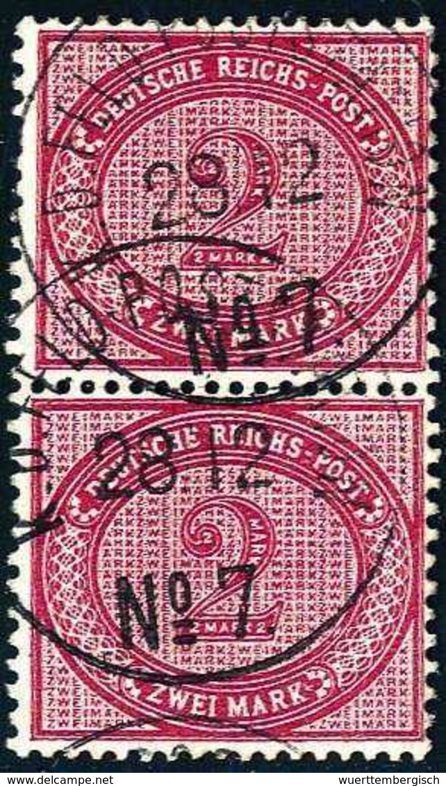 Gest. 2 Mk., Farbfrisches, Senkr. Paar (obere Marke Kl. Aufklebeknitter) Mit Zwei Klaren Stempeln K.D.FELD-POSTSTATION N - Altri & Non Classificati