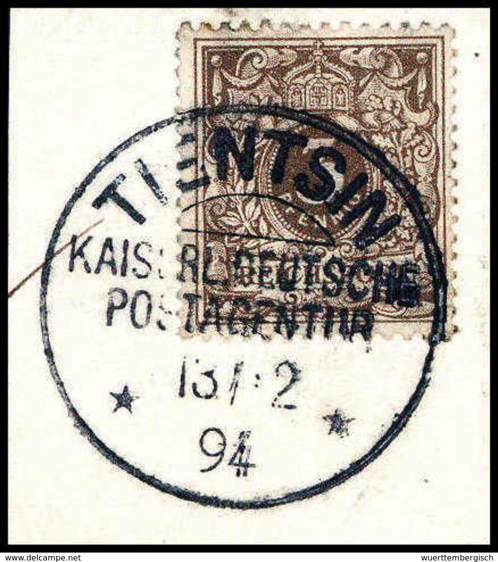 Briefst. 3 Pfg., Ideales Bfstk. Mit Stempel TIENTSIN KDPA 13/12 94, Sign. Mansfeld.<br/><b>Katalogpreis: 120,-</b> (Mich - Altri & Non Classificati