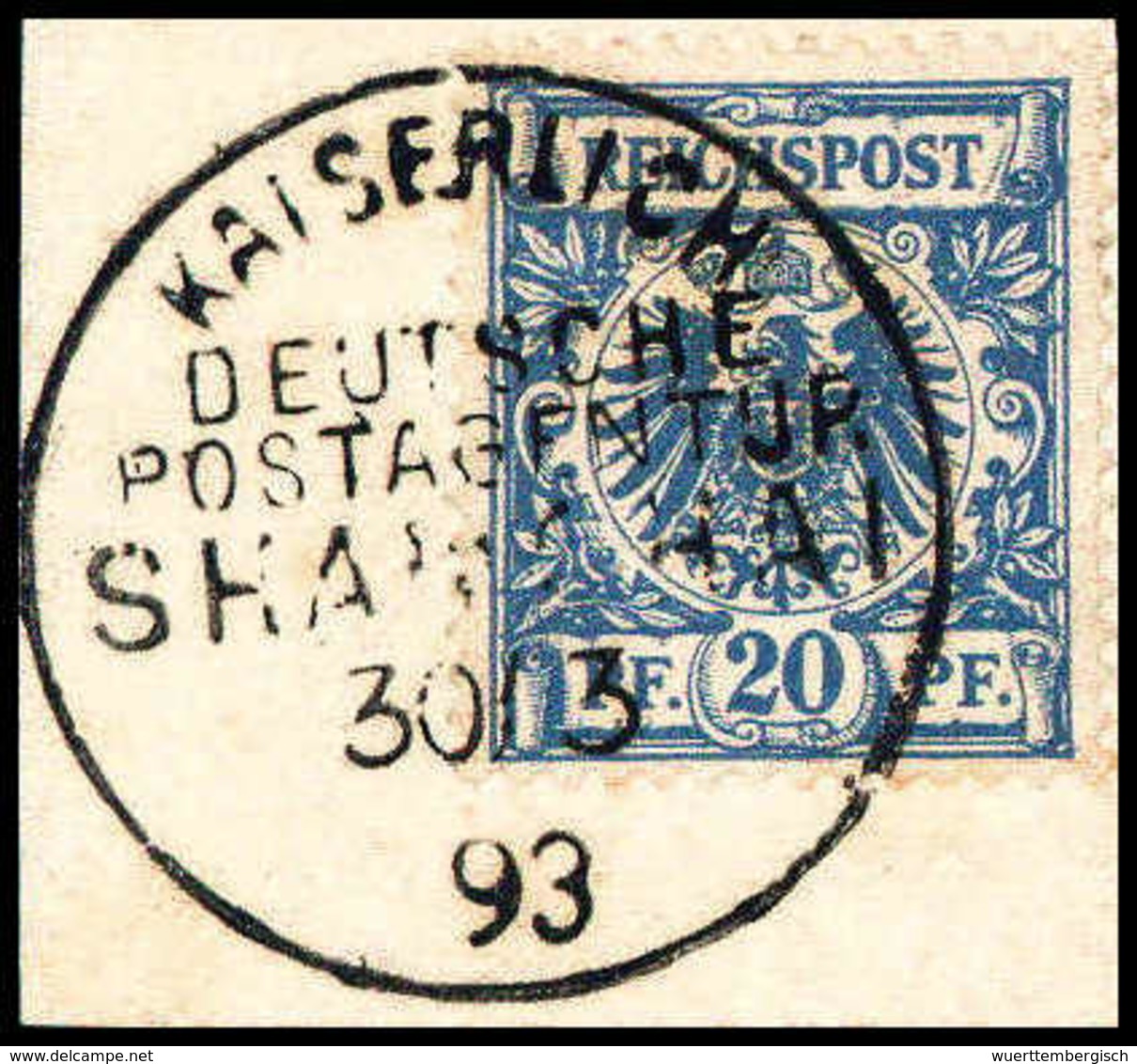 Briefst. 20 Pfg., Zwei Tadellose Bfstke. Mit Je Klarem Stempel KDPA SHANGHAI 30/3 93 Bzw. 25/8 93, Fotobefunde Jäschke-L - Altri & Non Classificati