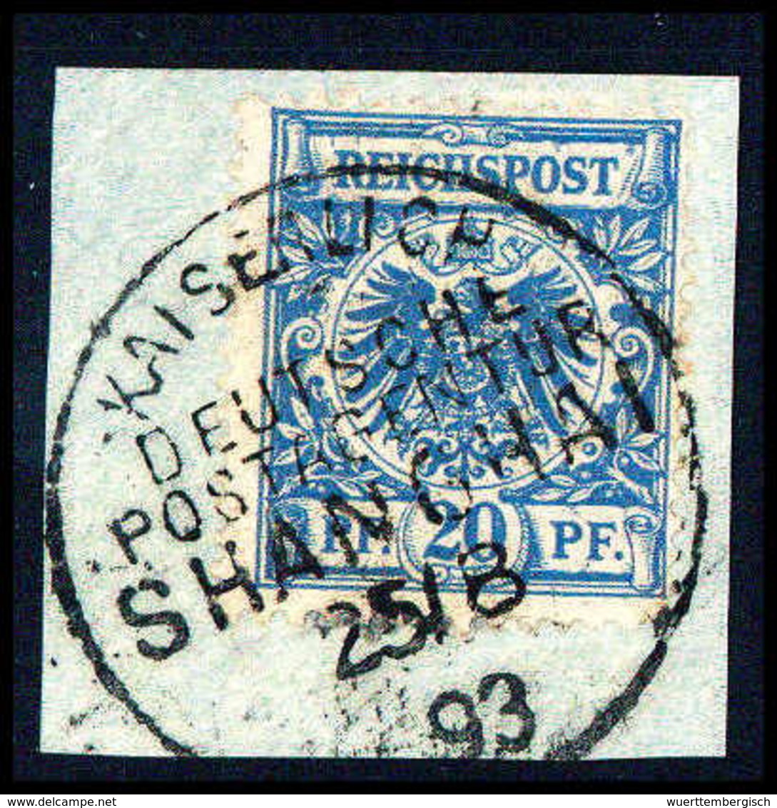 Briefst. 20 Pfg., Zwei Tadellose Bfstke. Mit Je Klarem Stempel KDPA SHANGHAI 30/3 93 Bzw. 25/8 93, Fotobefunde Jäschke-L - Altri & Non Classificati