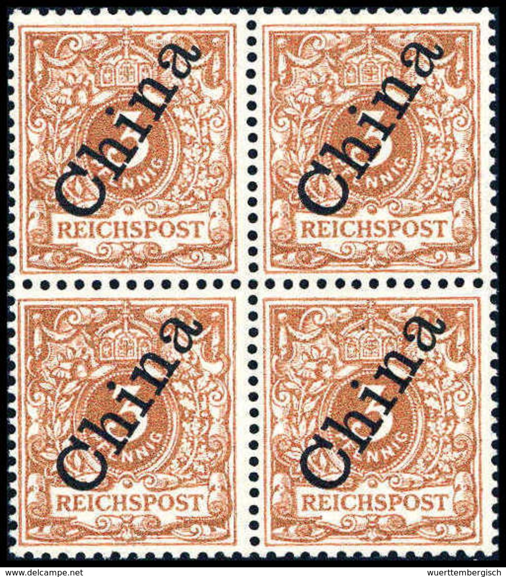 ** 3 Pfg., Tadellos Postfr. Viererblock, Sign. Hoffmann-Giesecke.<br/><b>Katalogpreis: 240,-</b> (Michel: 1IIb(4)) - Altri & Non Classificati