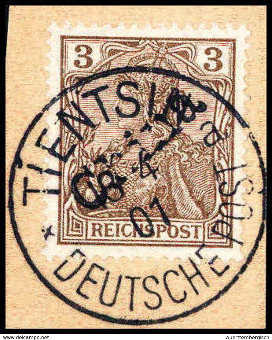 Briefst. 3 Pfg., Tadelloses Bfstk. Mit Idealem Stempel TIENTSIN 13/4 01, Sign. Richter, Köhler, Attest Jakubek.<br/><b>K - Autres & Non Classés