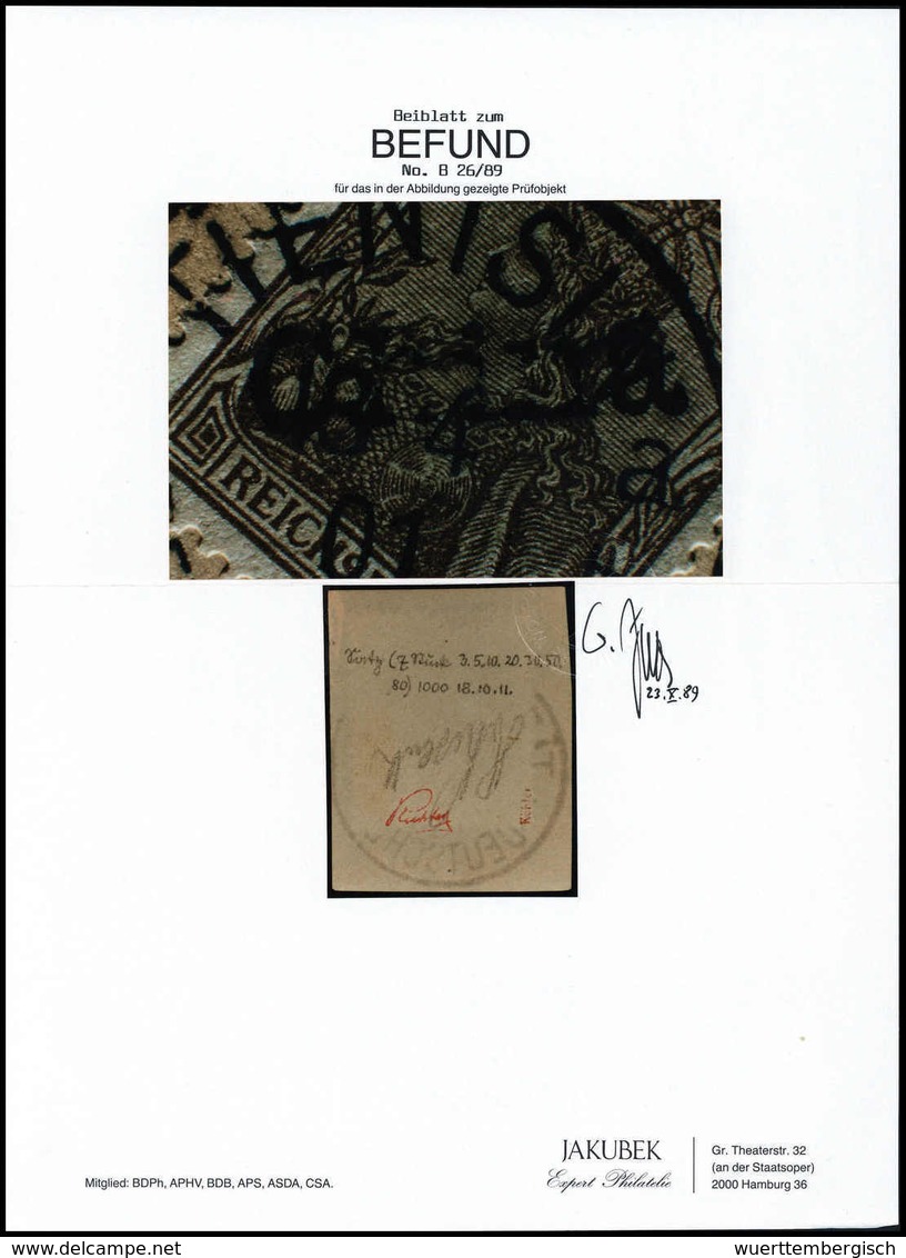 Briefst. 3 Pfg., Tadelloses Bfstk. Mit Idealem Stempel TIENTSIN 13/4 01, Sign. Richter, Köhler, Attest Jakubek.<br/><b>K - Autres & Non Classés