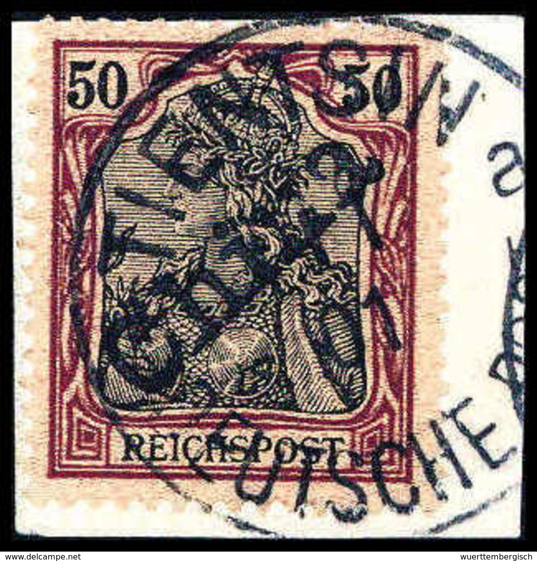 Briefst. 50 Pfg., Tadelloses Bfstk. Mit Klarem Stempel TIENTSIN 1/1 01, Sign. Richter, Köhler, Bloch, Atteste BPA, Jakub - Sonstige & Ohne Zuordnung