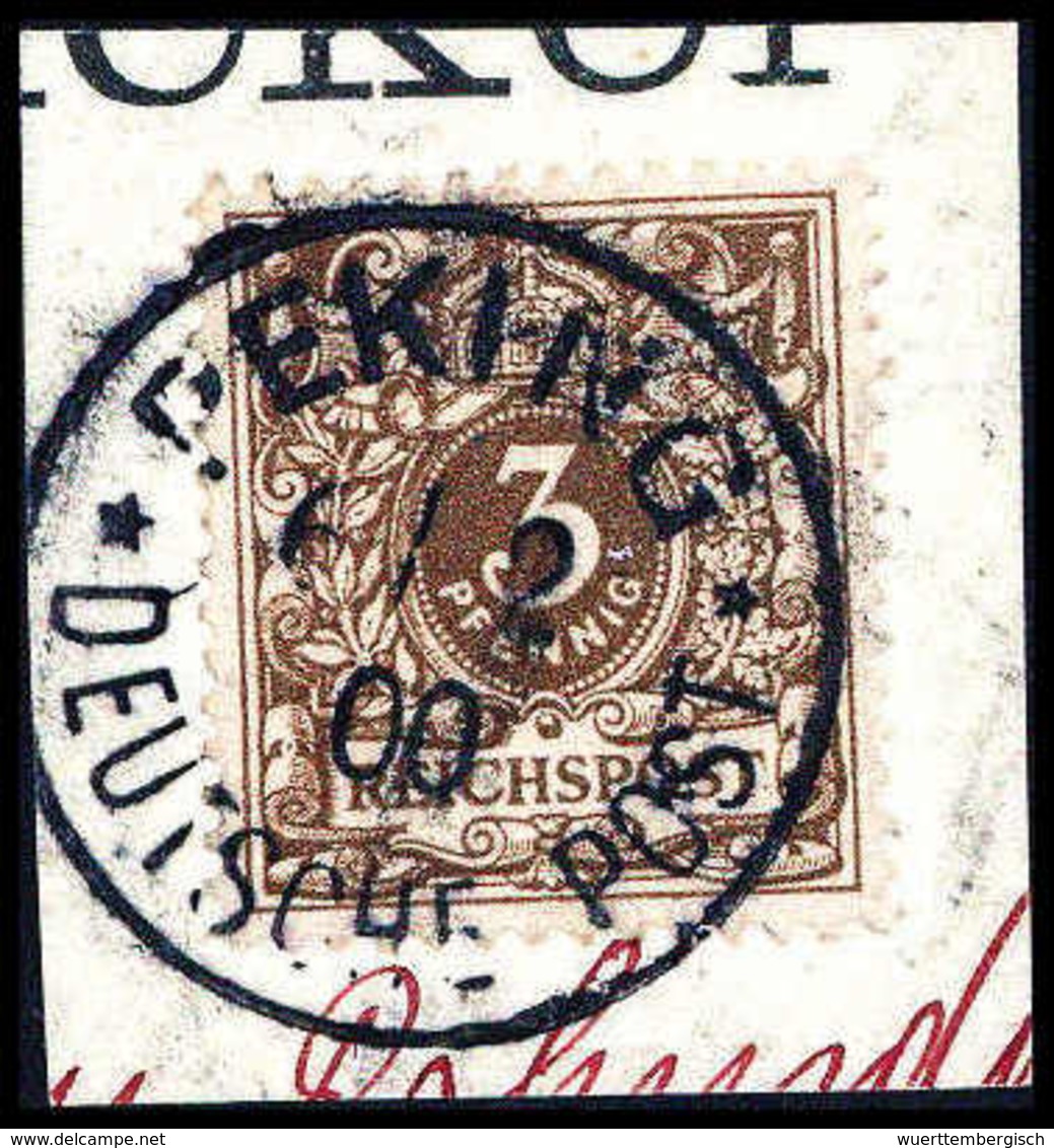 Briefst. 3 Pfg., Tadelloses Bfstk. Mit Vollem Stempel PEKING 6/2 00.<br/><b>Katalogpreis: 1.000,-</b> (Michel: PVaa/e) - Altri & Non Classificati