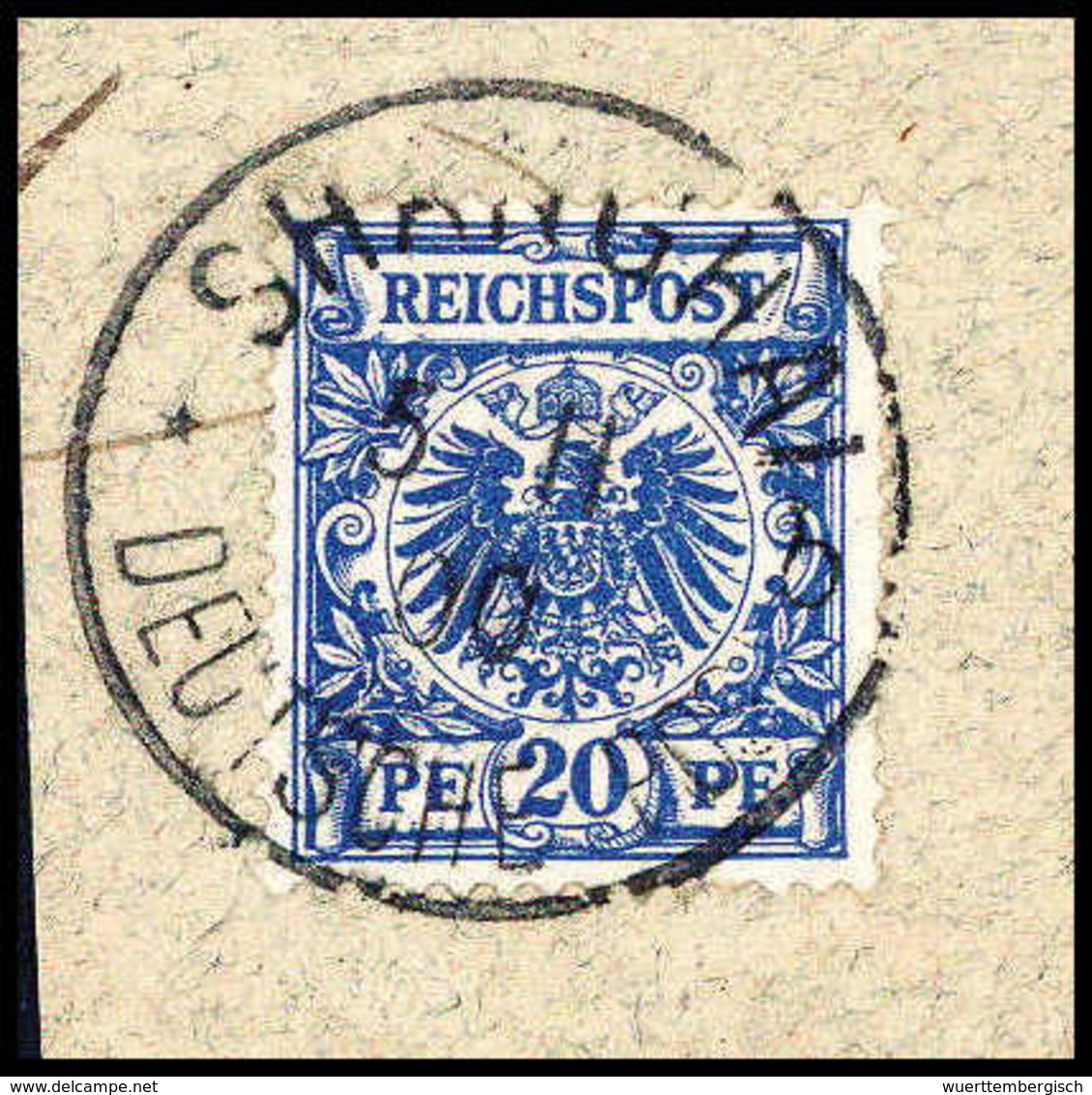 Briefst. 20 Pfg., Tadelloses Bfstk. Mit Vollem Stempel SHANGHAI "b" 5/11 00, Sign. Bothe BPP (Dr.Steuer +20%).<br/><b>Ka - Altri & Non Classificati