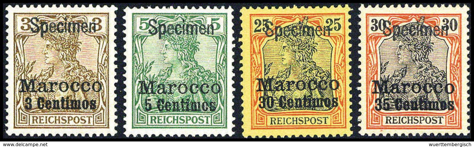 ** 3, 5, 30 Und 35 C., Aufdruck "Specimen", Vier Tadellos Postfr. Werte.<br/><b>Katalogpreis: 1.400,-</b> (Michel: 7/8,1 - Sonstige & Ohne Zuordnung