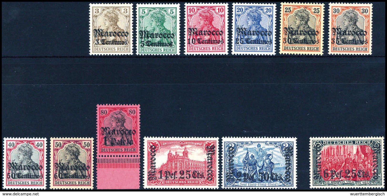 ** 3 C.-6,25 Pes., Tadellos Postfr. Serie.<br/><b>Katalogpreis: 1.600,-</b> (Michel: 34/45) - Other & Unclassified