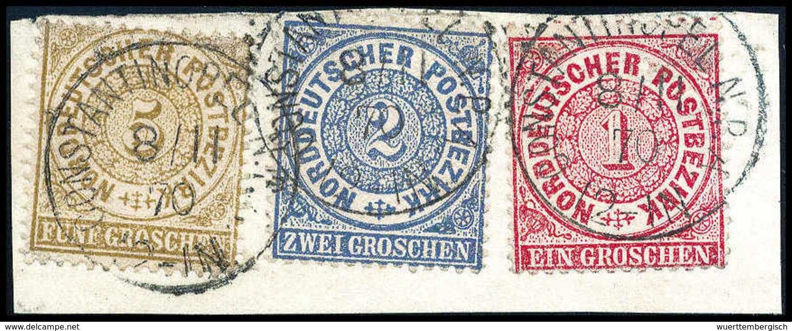 Briefst. 1, 2 Und 5 Gr., Frisches Kab.-Bfstk. Mit Je Zentr. Und Klar Aufges. Stempel CONSTANTINOPEL N.P.A. 8/11 70. Eben - Other & Unclassified