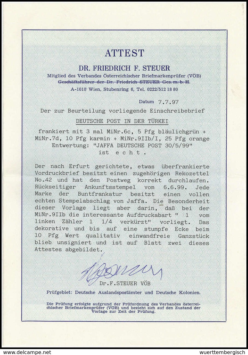 Beleg 1¼ Pia. Dunkelorange, Außergewöhnlich Tieffarbiges Und Frisch Erhaltenes Exemplar Mit Aufdruckfehler I ("1" Von Li - Autres & Non Classés