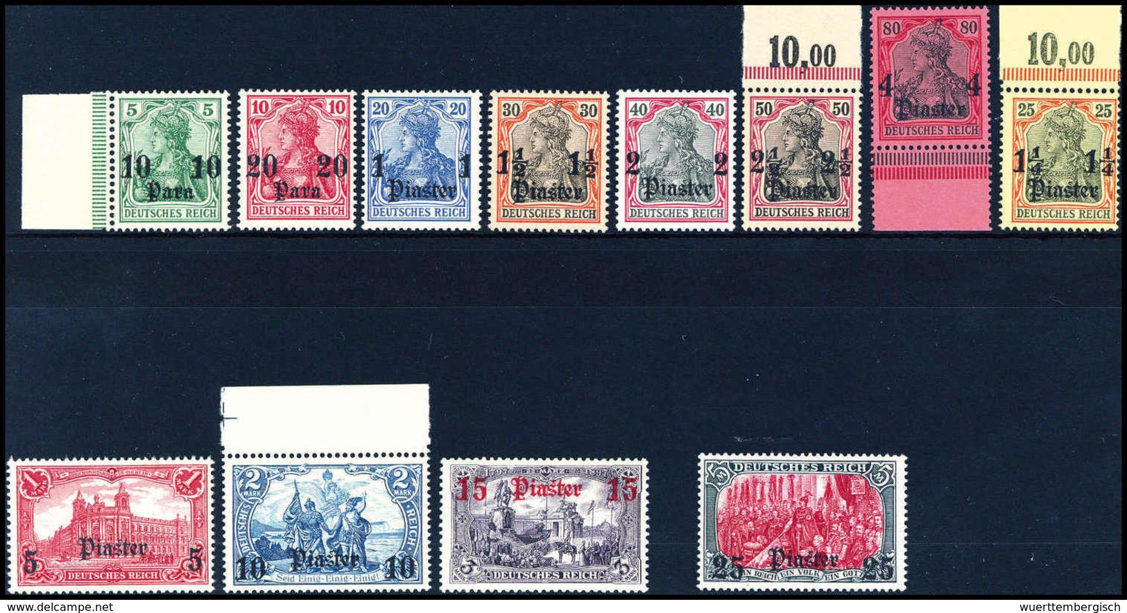 ** 10 P.-25 Pia., Tadellos Postfr. Serie, Teils Randstücke.<br/><b>Katalogpreis: 1.500,-</b> (Michel: 24/35a) - Sonstige & Ohne Zuordnung