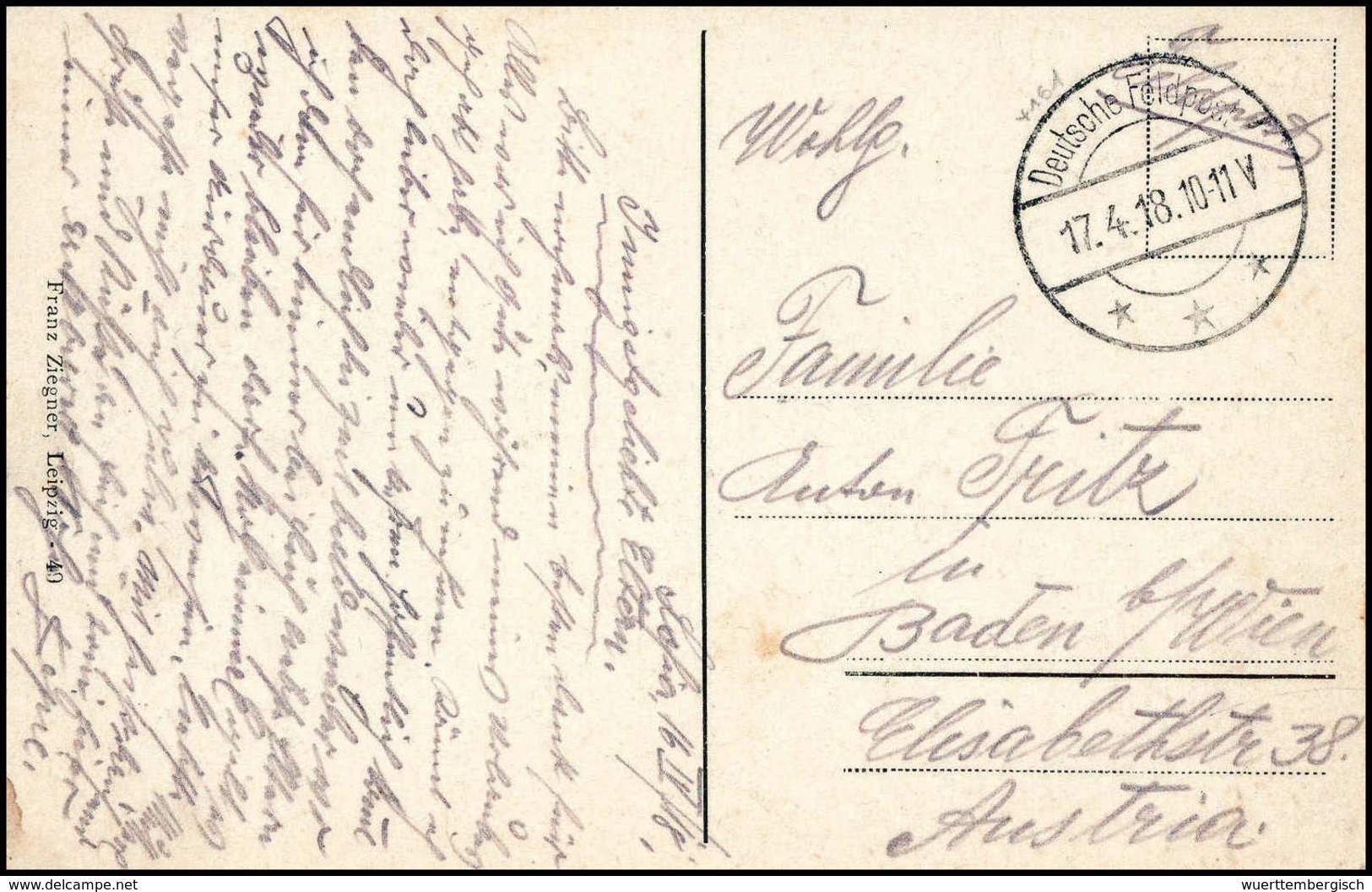 Beleg "Sofia 16/4 18", Hs. Abs.-Vermerk Auf Tadelloser Feldpostkarte Mit Tarnstempel DFP 17.4.18. - Autres & Non Classés