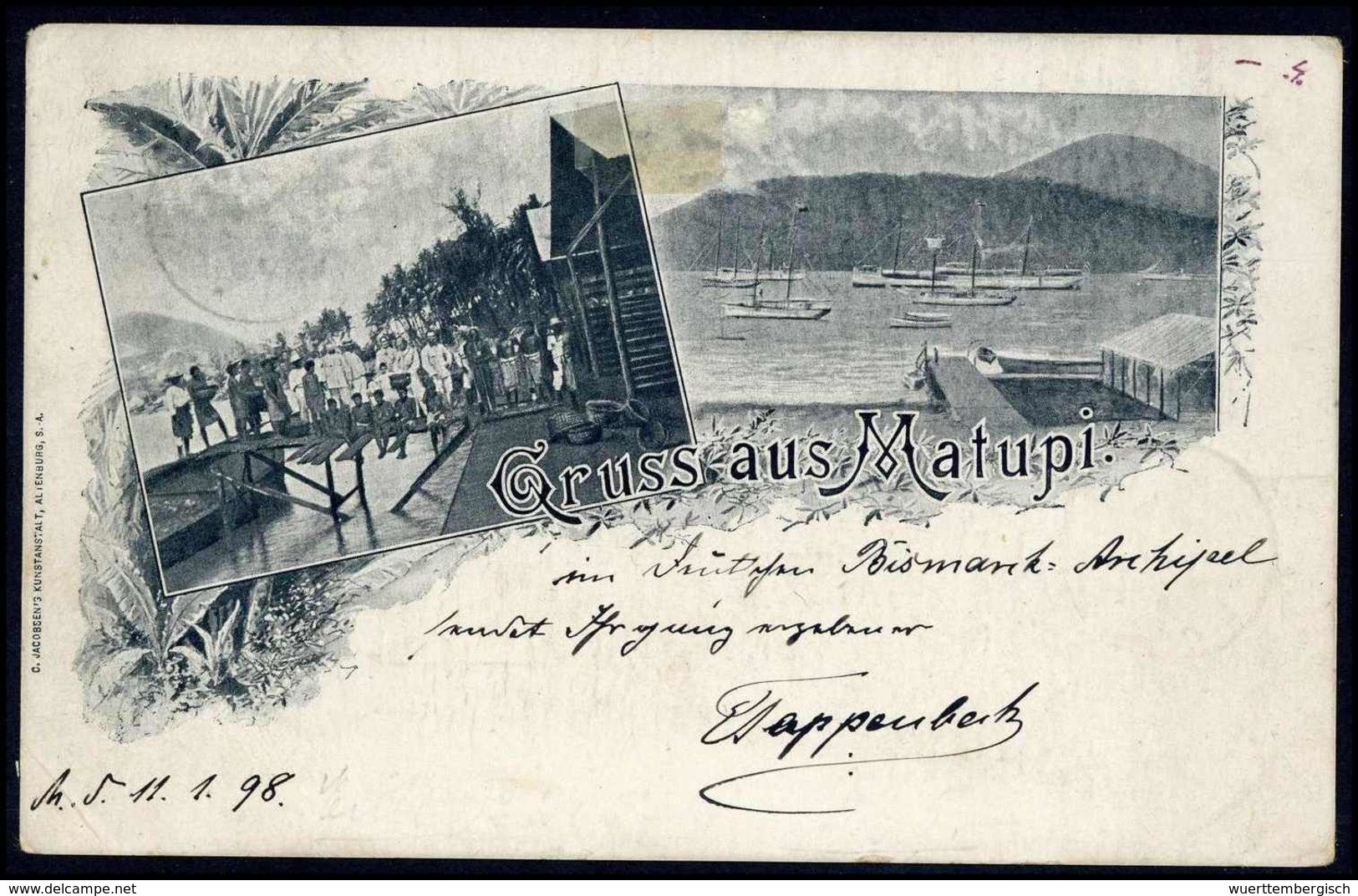 Beleg 10 Pfg., Tadellose Postkarte Mit Stempel MATUPI 12/1 98, Geschrieben Von Dem Berühmten Neuguinea-Forscher Ernst Ta - Sonstige & Ohne Zuordnung