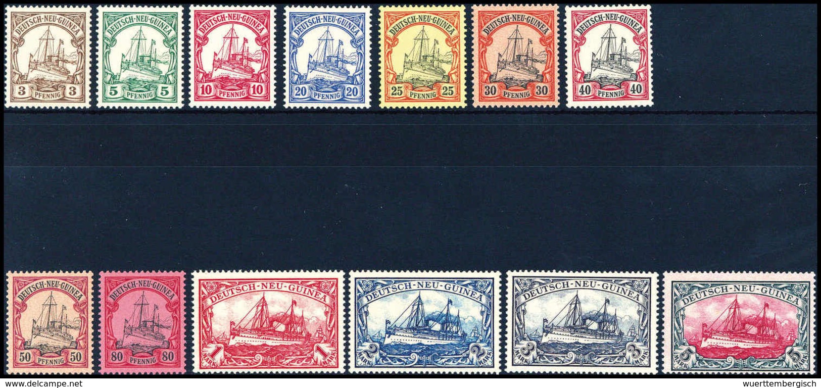 ** 3 Pfg.-5 Mk., Tadellos Postfr. Serie.<br/><b>Katalogpreis: 900,-</b> (Michel: 7/19) - Altri & Non Classificati