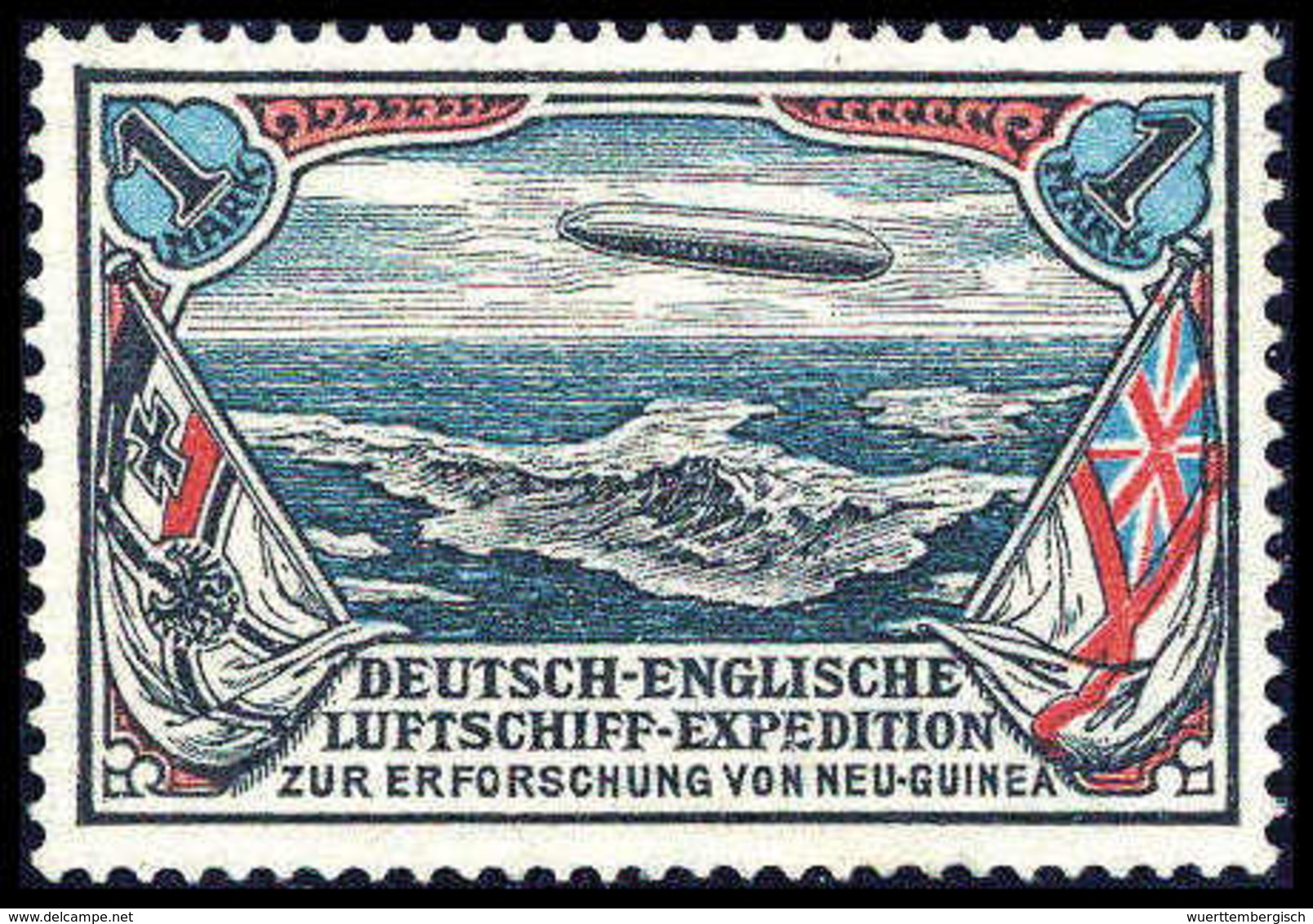 ** 1913, Deutsch-Englische Luftschiff-Expedition Zur Erforschung Von Neu-Guinea, 1 Mk., Postfrisches Exemplar In Perfekt - Other & Unclassified