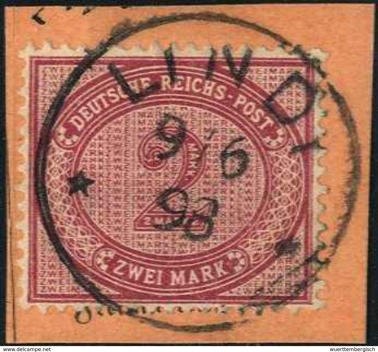 Briefst. 2 Mk., Tadelloses Bfstk. Mit Idealem Stempel LINDI 9/6 98 (Dr.Steuer 4x).<br/><b>Katalogpreis: 200,-+</b> (Mich - Altri & Non Classificati