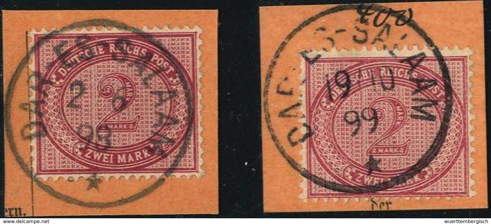 Briefst. 2 Mk., Je Tadelloses Bfstk. Mit Idealem Stempel DAR-ES-SALAAM.<br/><b>Katalogpreis: 115,-+</b> (Michel: VO37e/f - Autres & Non Classés