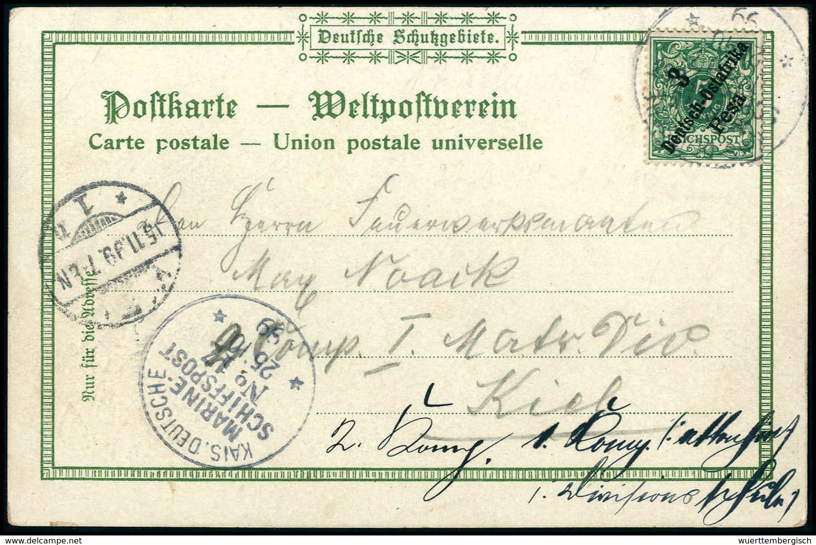 3 P., Einzelfrankatur Auf Farblitho-Postkarte ("Expeditionszelt Am Kilimandscharo"), Datiert "Zanzibar 25/10 99" Und Mar - Sonstige & Ohne Zuordnung