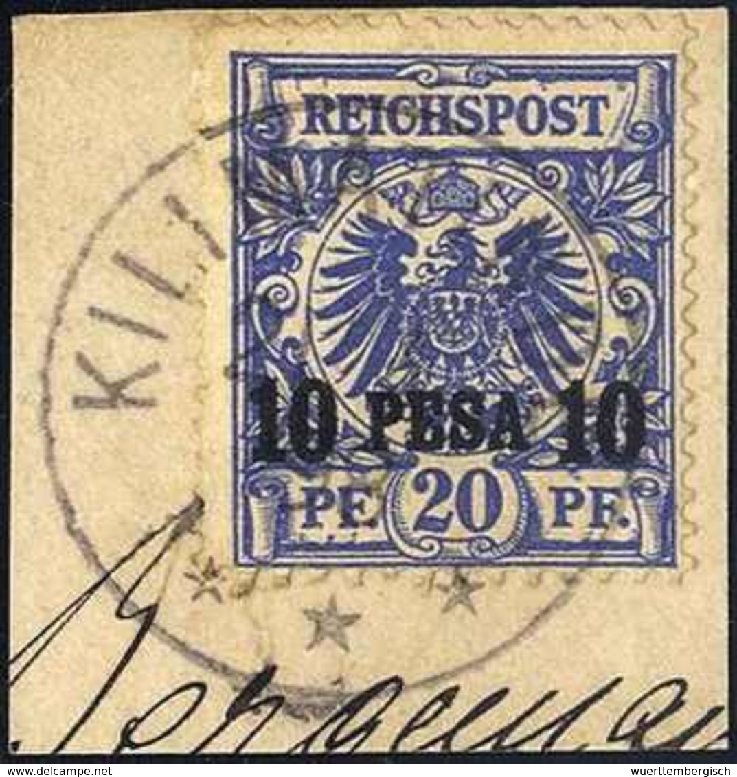 Briefst. 10 P., Tadelloses Bfstk. Mit Auf Dieser Ausgabe äußerst Seltener Entwertung Durch Stempel KILIMATINDE 21/3 98.  - Autres & Non Classés