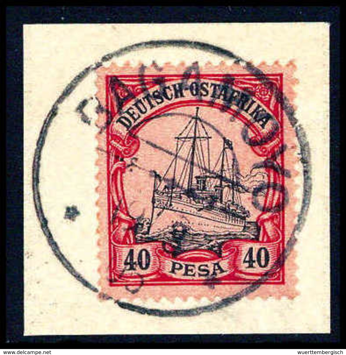 Briefst. 40 P., Ideales Bfstk. Mit Stempel BAGAMOYO. (Michel: 18) - Other & Unclassified