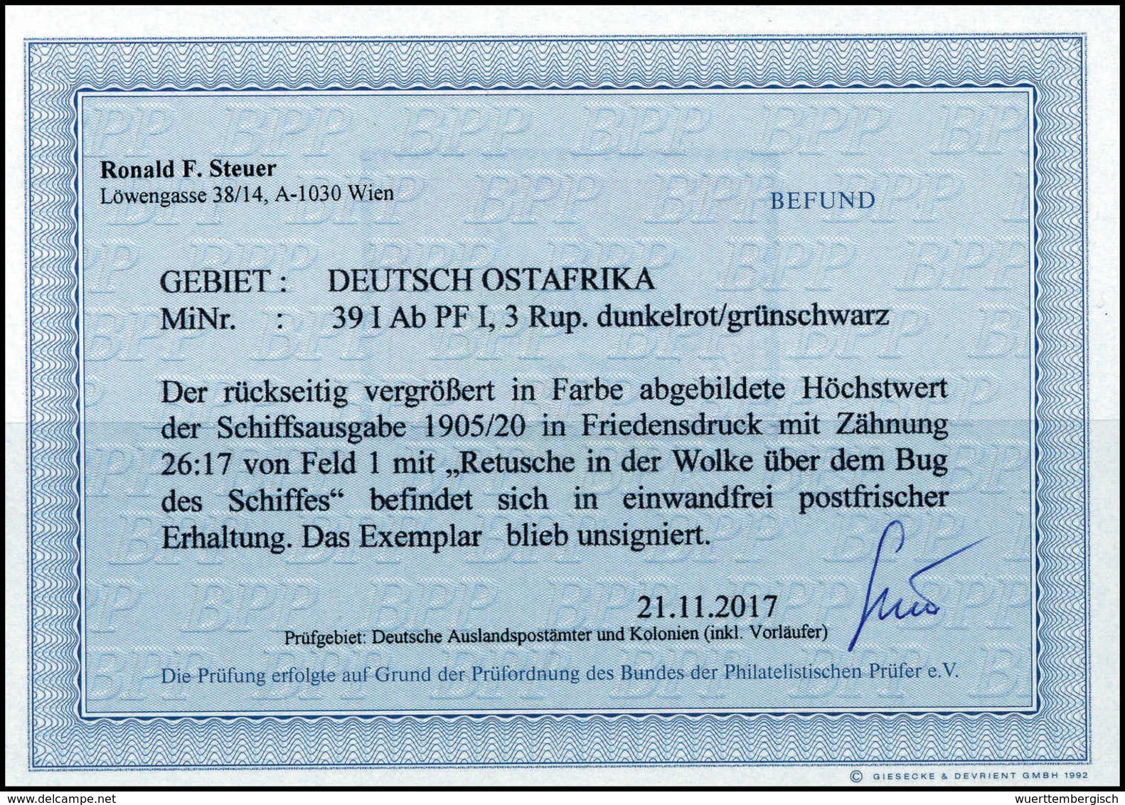 3 R., Plf. I, Tadellos Postfrisch. Selten, Fotobefund Steuer BPP.<br/><b>Katalogpreis: 450,-</b> (Michel: 39IAbPFI) - Autres & Non Classés