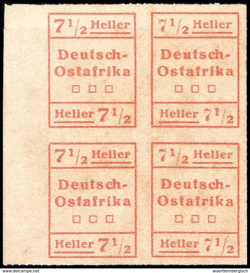 O. Gummi 7½ H., Tadelloser Viererblock O.G. Mit Li. Bogenrand, Sign. Jäschke-L.BPP.<br/><b>Katalogpreis: 360,-</b> (Mich - Autres & Non Classés