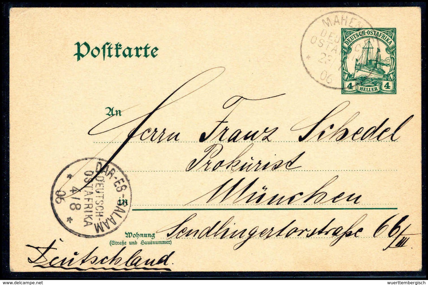 Beleg MAHENGE 23/7 06, Klar Auf Postkarte 4 H., Im Text "... Der Aufstand Ist Bereits Niedergekämpft". (Michel: P18) - Other & Unclassified