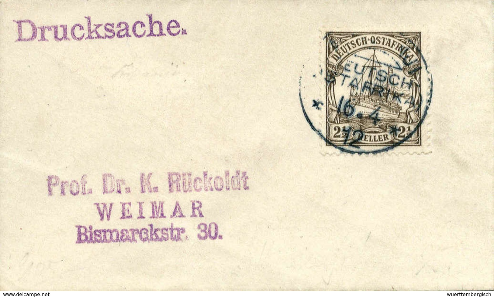 Beleg KISSENJI 16/4 12, Sauber Auf Tadelloser, Kl. Drucksache 2½ H. Ein Auf Ganzstück Seltener Stempel. (Michel: 30) - Sonstige & Ohne Zuordnung