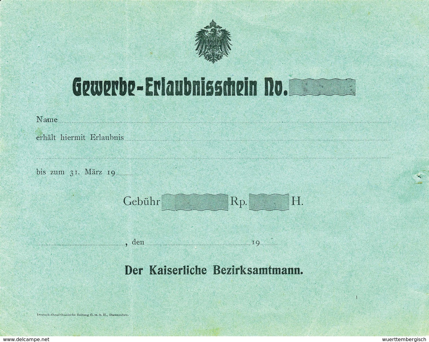 Beleg 27/1 17, Not-Telegramm Rs. Auf Grünem Gewerbe-Erlaubnisschein, Interes. Text "Eintreffen Mit Compagnien Morgen 28. - Other & Unclassified