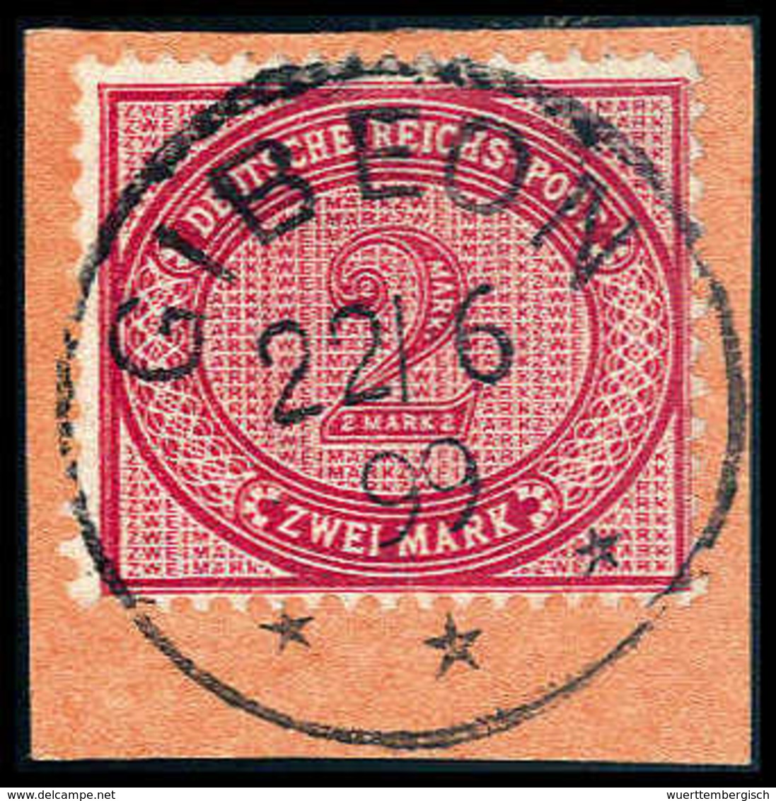 Briefst. 2 Mk., Tadelloser Postanweisungs-Abschnitt Mit Dekorat. Aufges. Stempel GIBEON 22/6 99. Sehr Selten (Dr.Steuer  - Sonstige & Ohne Zuordnung