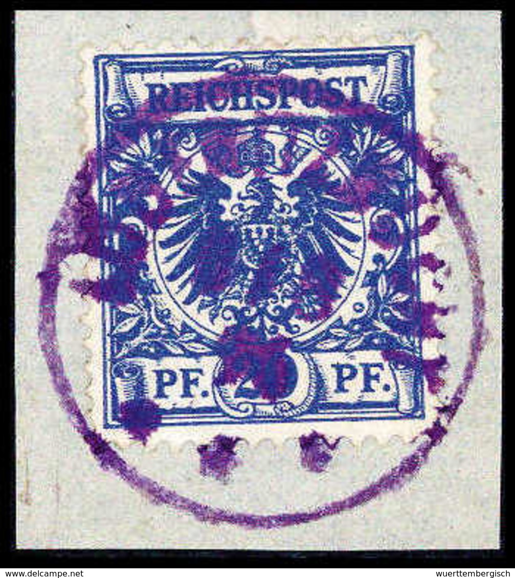 Briefst. 20 Pfg., Tadelloses Bfstk. Mit Zentr. Stempel LÜDERITZBUCHT 6/8 96 In Violett. Sehr Seltene Farb-Abstempelung,  - Altri & Non Classificati