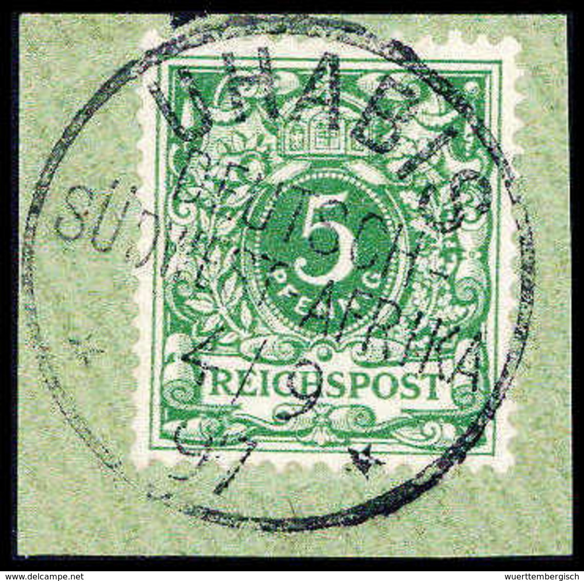 Briefst. 5 Pfg., Tadelloses Bfstk. Mit Vollem Stempel UHABIS 4/9 97 (Dr.Steuer 10x). (Michel: M46c) - Autres & Non Classés