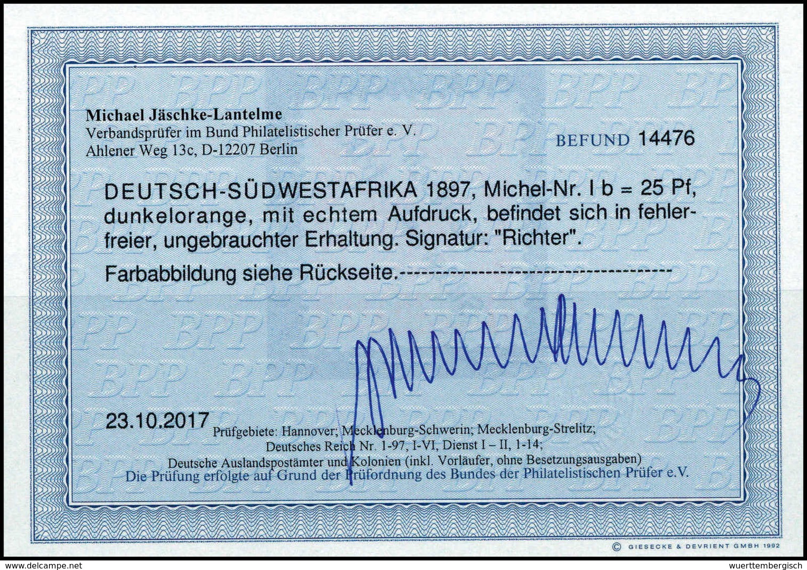 * 25 Pfg., Tadellos Ungebr., Fotobefund Jäschke-L.BPP.<br/><b>Katalogpreis: 350,-</b> (Michel: Ib) - Autres & Non Classés