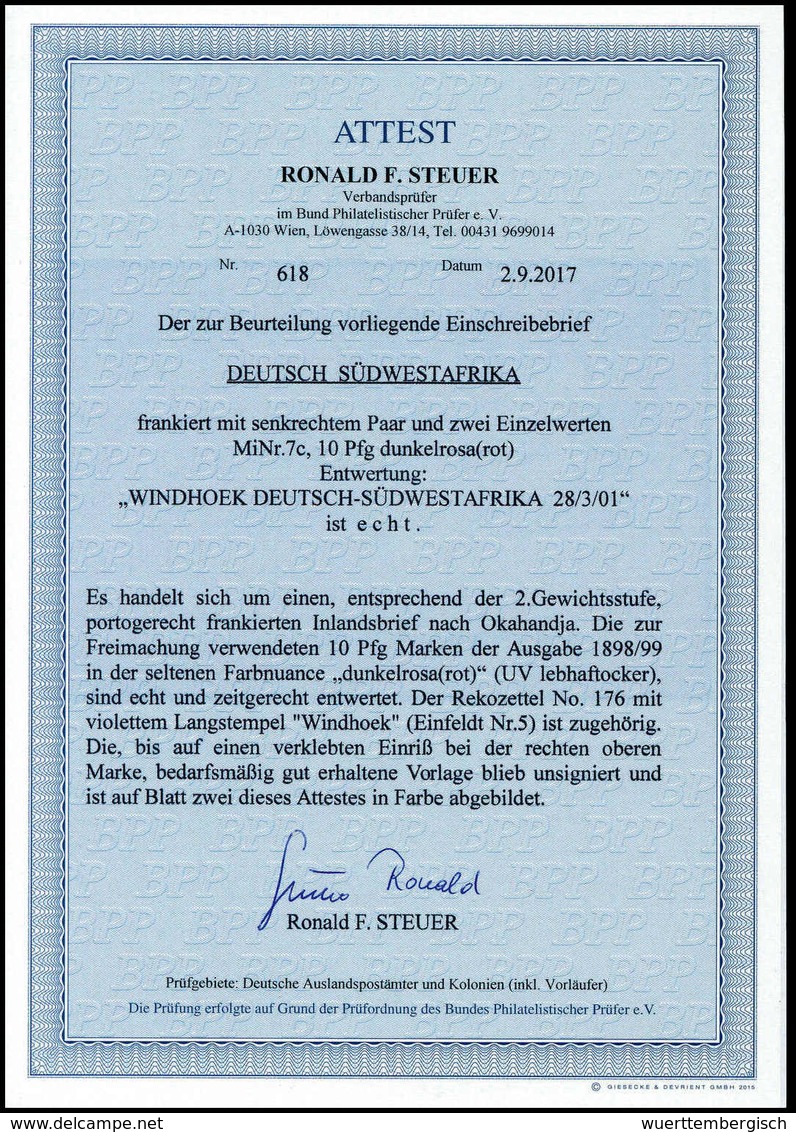 Beleg 10 Pfg. Dunkelrosarot, Vier Farbfrische Exemplare (eines Kl. Mgl.) Auf Bedarfs-Inlands-Einschreiben Mit Klaren Ste - Other & Unclassified