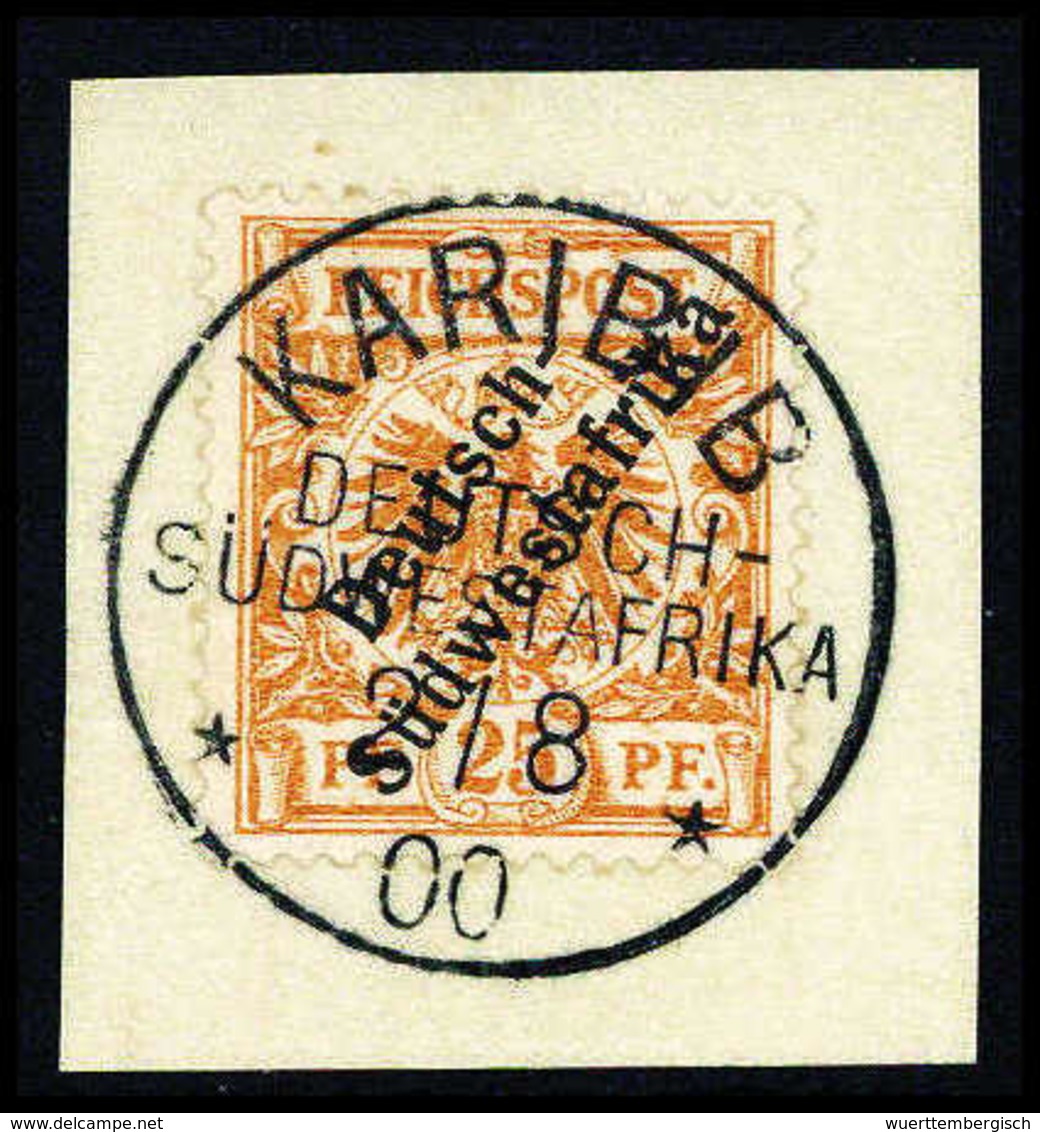 Briefst. 25 Pfg., Tadelloses Bfstk. Mit Idealem Stempel KARIBIB 2/8 00, Attest Lantelme.<br/><b>Katalogpreis: 500,-+</b> - Autres & Non Classés