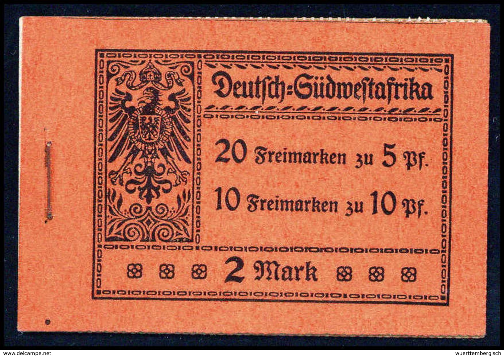 ** 1914, 2 Mk., Heftchen Ohne Kennbuchstabe Mit Fünf Nicht Durchgezähnten H-Blättern (neu Geklammert), In Sehr Schöner,  - Autres & Non Classés