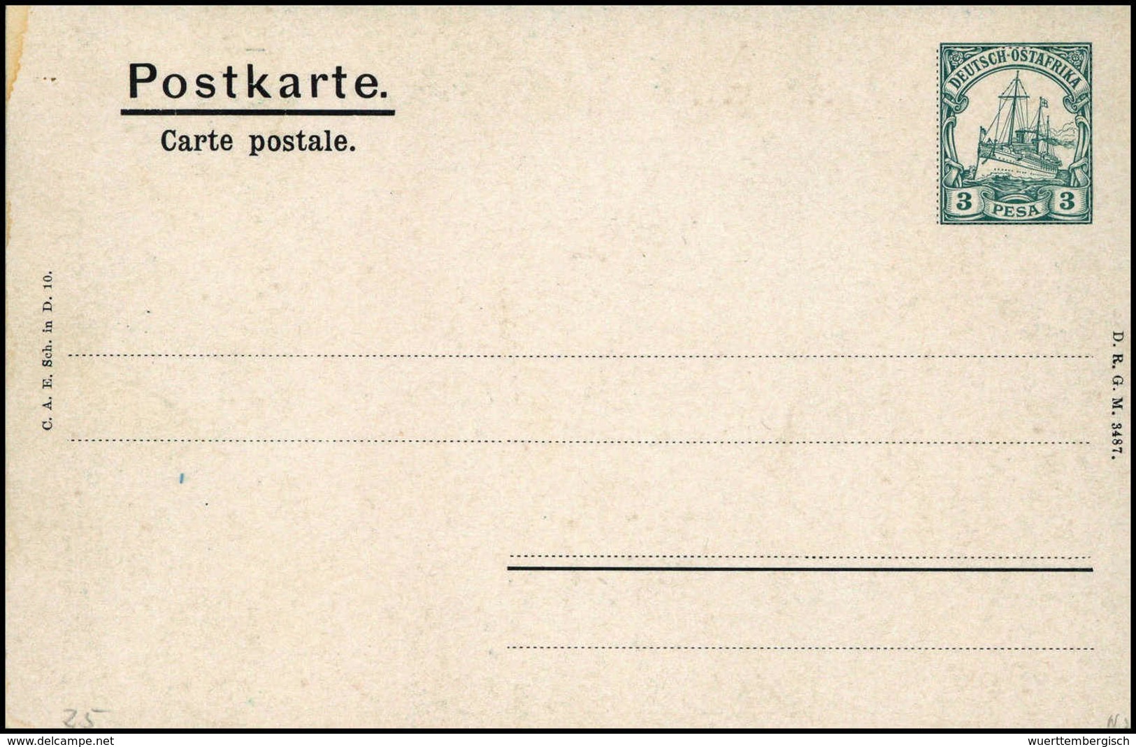 Beleg 3 P., Seltene Ungebr. Privat-Postkarte. (Michel: PP3) - Autres & Non Classés