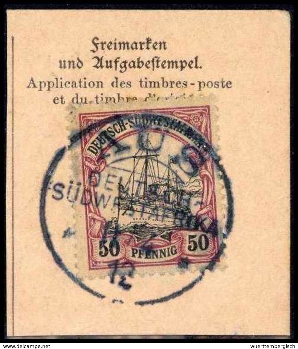 Briefst. AUS 9/4 12, Ideal Auf Tadellosem PA-Abschnitt 50 Pfg., Sign. Mansfeld. (Michel: 18) - Autres & Non Classés