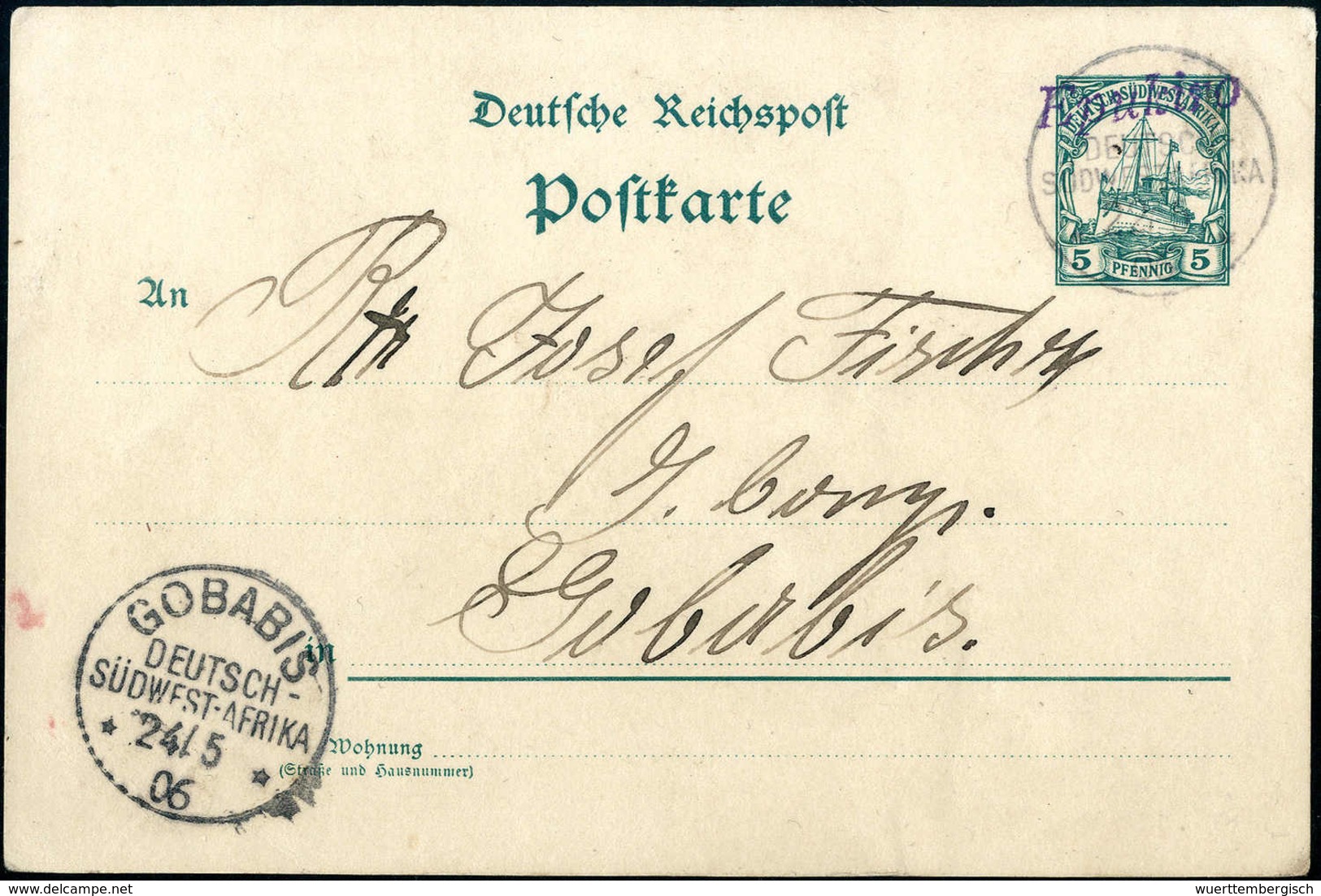 Beleg EPUKIRO, Violetter Wanderstempel Vom 22/5 06, Klar Auf Tadelloser Bedarfs-Inlandskarte 5 Pfg. (Michel: P13) - Autres & Non Classés