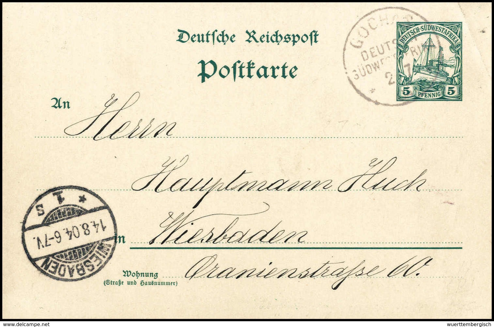 Beleg GOCHAS 3/7 04, Der Seltene Stempel Ohne Sehne In Einem Erstklassigen Abschlag Auf Schöner Postkarte 5 Pfg. (kl. Ec - Autres & Non Classés