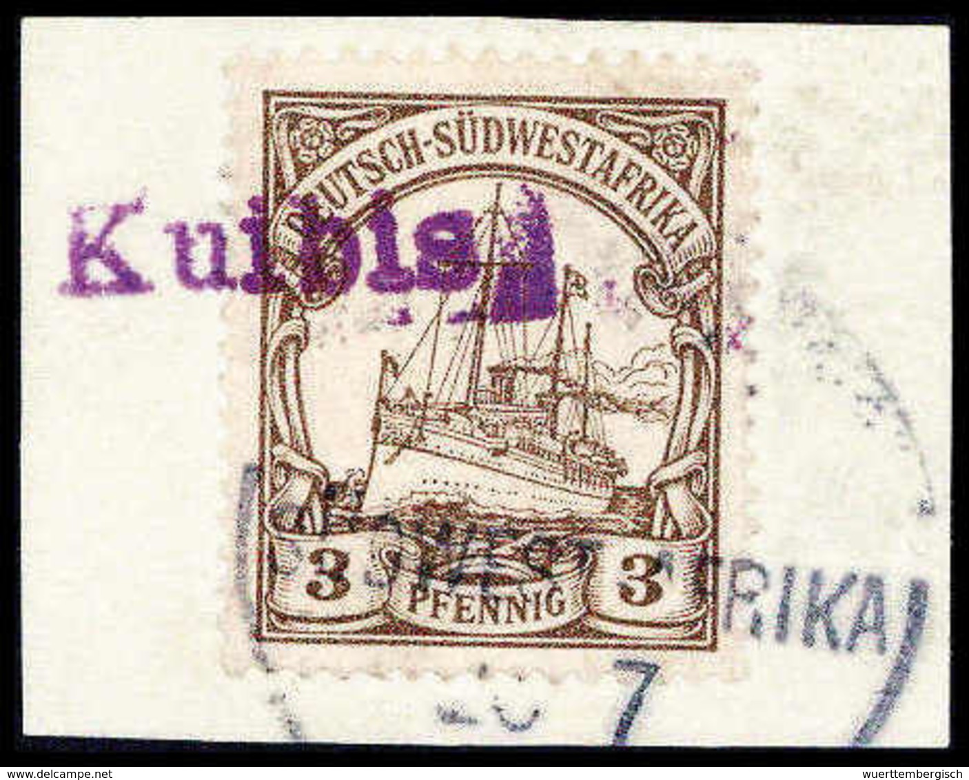 Briefst. KUIBIS, Violetter Wanderstempel Vom 20/7 07 (Ersttag), Tadelloses Bfstk. 3 Pfg. Stempel-Seltenheit. (Michel: 11 - Autres & Non Classés