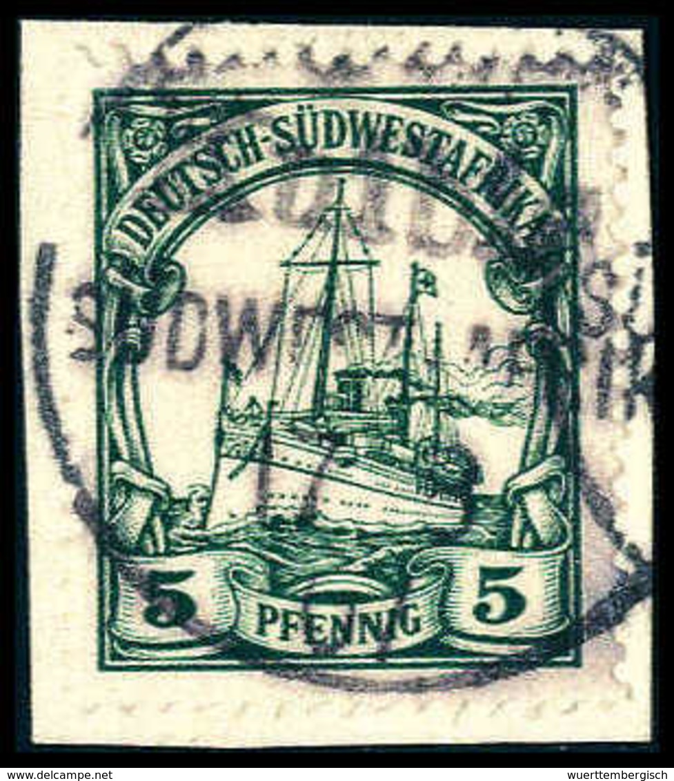 Briefst. KUIBIS, Schwarzer Wanderstempel Vom 17/8 07, Klar Und Zentr. Auf Tadellosem Bfstk. 5 Pfg. Ein Regulärer Briefab - Autres & Non Classés