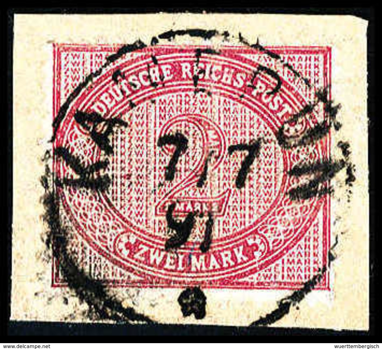 Briefst. 2 Mk., Tadelloses Bfstk. Mit Zentr. Geradem Stempel KAMERUN 7/7 91.<br/><b>Katalogpreis: 1.000,-</b> (Michel: V - Other & Unclassified