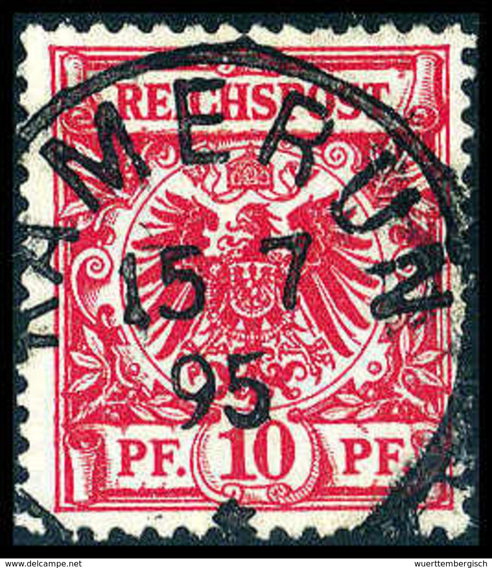 Gest. 10 Pfg., Tadelloses Exemplar Mit Idealem Stempel KAMERUN 15/7 95, Doppelt Sign. Bothe BPP.<br/><b>Katalogpreis: 45 - Autres & Non Classés