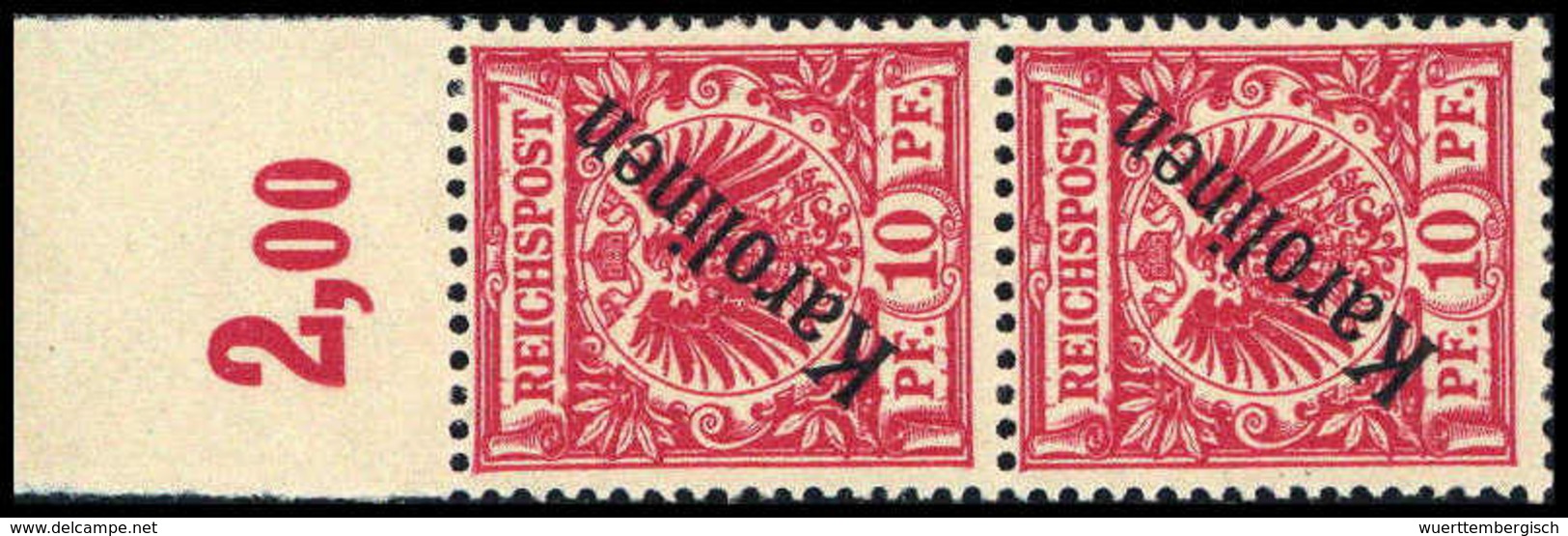 ** 10 Pfg., Tadellos Postfr. Oberrandpaar, Fotobefund Brekenfeld BPP.<br/><b>Katalogpreis: 400,-</b> (Michel: 3I(2)) - Altri & Non Classificati