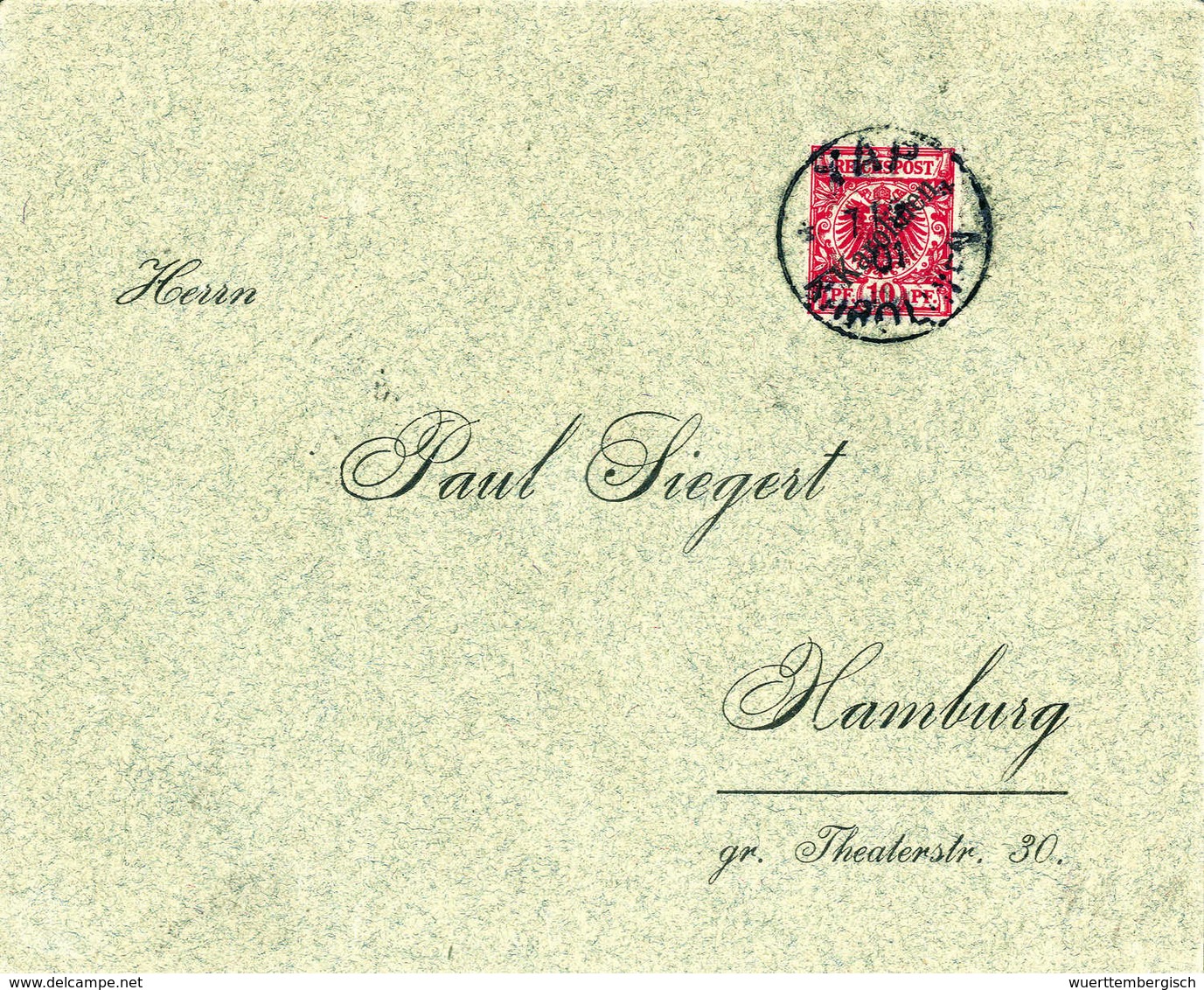 Beleg 10 Pfg., Tadelloser Brief Mit Genau Zentr. Stempel YAP 7/2 01 Nach Hamburg Mit Eingangsstpl., Fotobefund Jäschke-L - Sonstige & Ohne Zuordnung