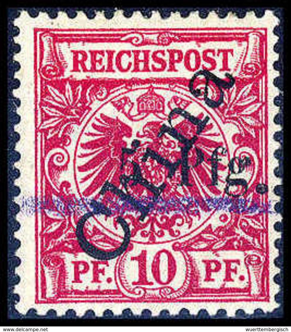 * 5 Pfg. A. 10 Pfg. (Aufdrucktype 3c), Abart: Violetter Strich, Tadellos Ungebr. In Sehr Guter Zähnung Und Zentrierung.  - Other & Unclassified